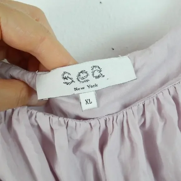 Sea New York Emmet Midi Dress XL Pastel Purple Cotton Bubble Hem Cottagecore - Picture 6 of 7